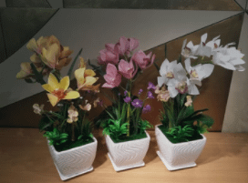 Artificial Boat Orchid Arrangement Various Colours