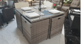 ratten dining set