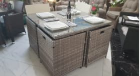 ratten dining set